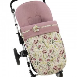 Saco Silla Bebecar BX3, Bugaboo, Jane, Gemelar Ecopiel Rosa con Estampado Globos o Pelo 07-1008